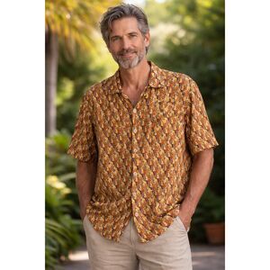 ✨Flax Retro Pattern Button Down Unisex Sz Medium Shirt✨